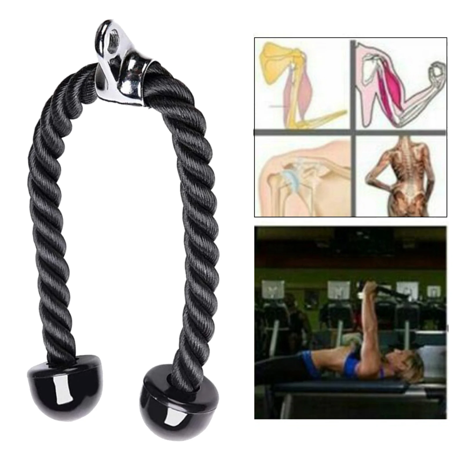 

Heavy Duty Biceps Triceps Rope Unwinding Rope Cable Handle Fixation Ar