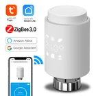 Привод радиатора Tuya Smart ZigBee, комнатный программируемый термостатический клапан радиатора, с контроллером температуры, поддержка Alexa