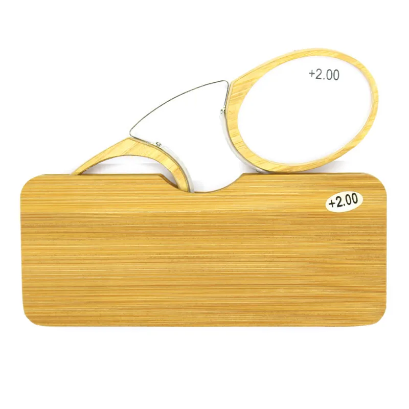 Пандер 2019 бамбуковые очки с клипсой для носа мини легкие чтения Чехол