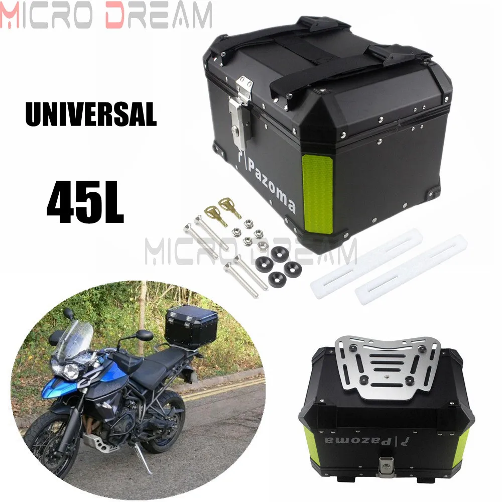 45л Топ чехол для мотоциклов Алюминиевая багажная задняя коробка Topcase
