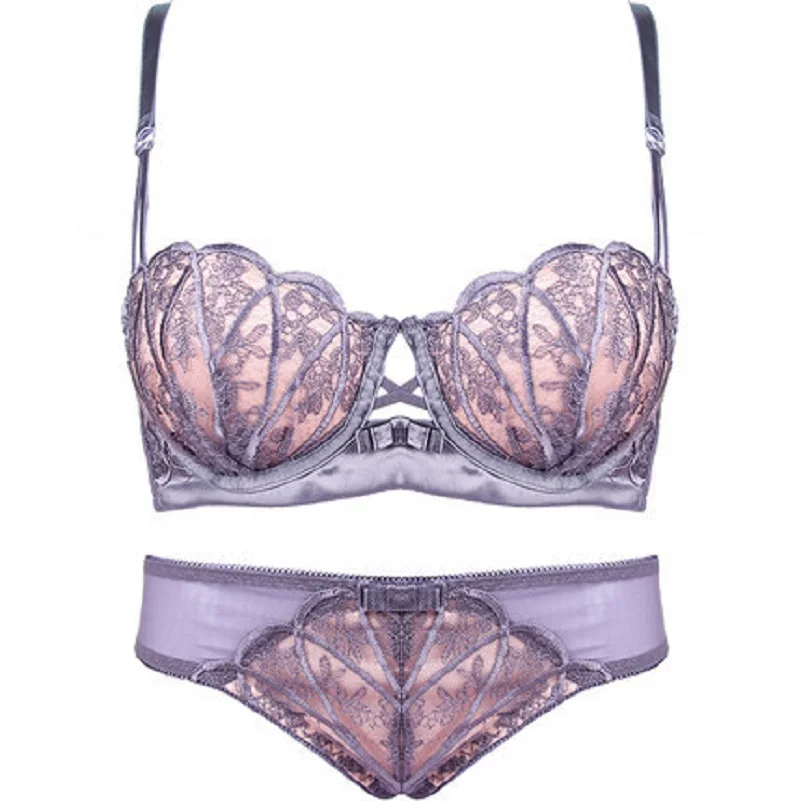 Женский комплект нижнего белья пуш-ап для девушек кружевное белье в цветочек