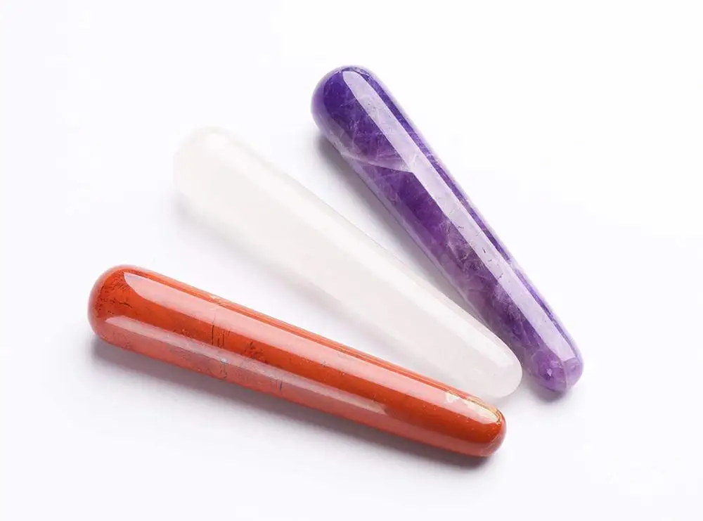 Драгоценный камень массажная палочка Нефритовый йони розовый кварц Gua Sha