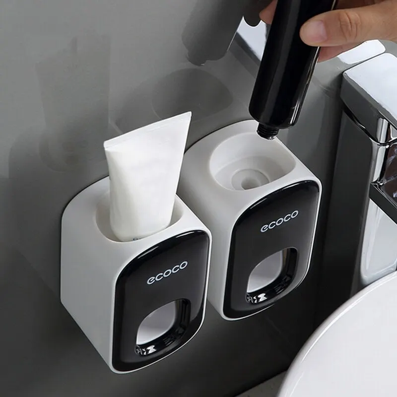 New Automatic Toothpaste Dispenser Dust-proof Toothbrush Holder Wall Mount Stand Bathroom Accessories Set Squeezer | Дом и сад