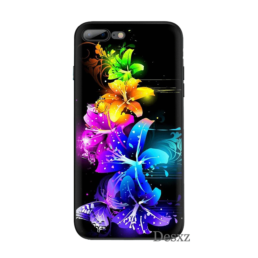 Desxz Tpu Mobile Phone Case For iPhone 6 6s 7 8 Plus X XS Max 5 5S SE Cover Neon Flower Shell |