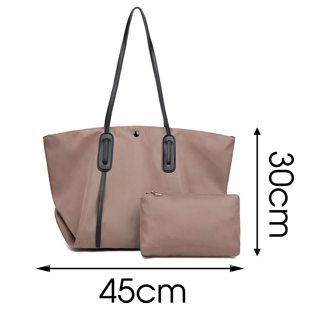 

2 Sets Solid Color Oxford Cloth Casual Tote Shoulder Bags for Women 2020 High Capacity Top-handle Bags High Quality Lady Handbag