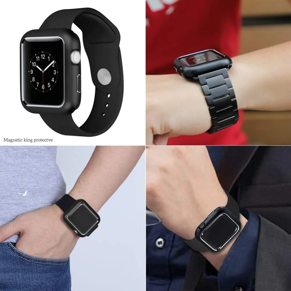 Чехол для Apple Watch 4 5 44 мм/40 мм iWatch band 42 мм/38 мм Магнитная Защитная крышка бампер Apple watch 3 2 1 42/38 мм аксессуары