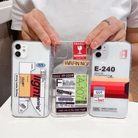 ins retro video tape bar code label phone case for iphone 12 13 11 pro max x xs xr mini se 7 8 plus x silicone tup soft cover
