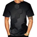 Лето 2021 популярная 3D геометрическая футболка забавная футболка большого размера короткий рукав креативная Мужская Спортивная Повседневная рубашка 110-6XL