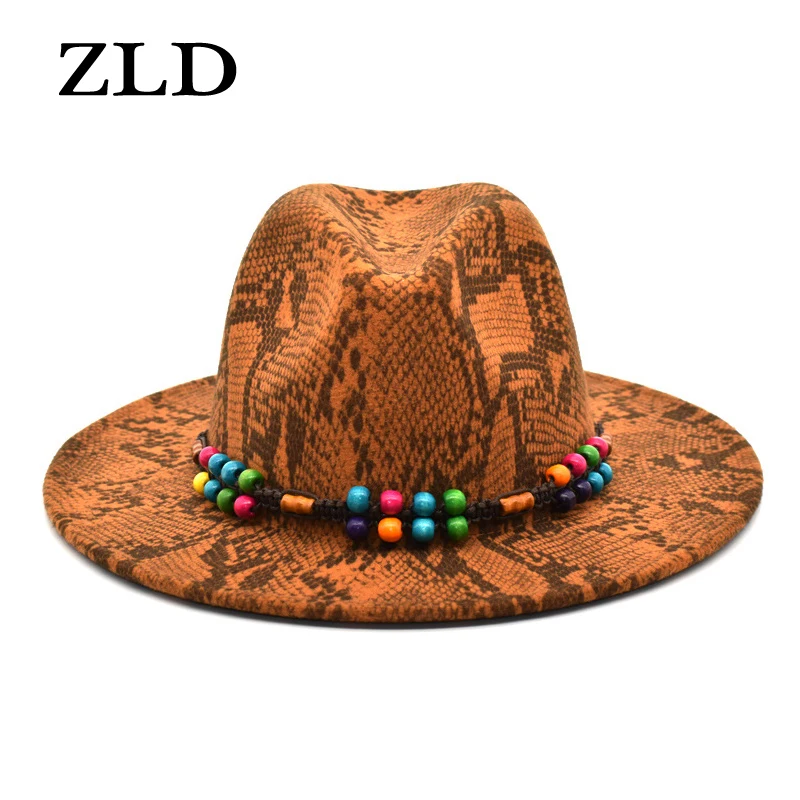 

Шляпа фетровая Женская со змеиным принтом, на осень/зиму