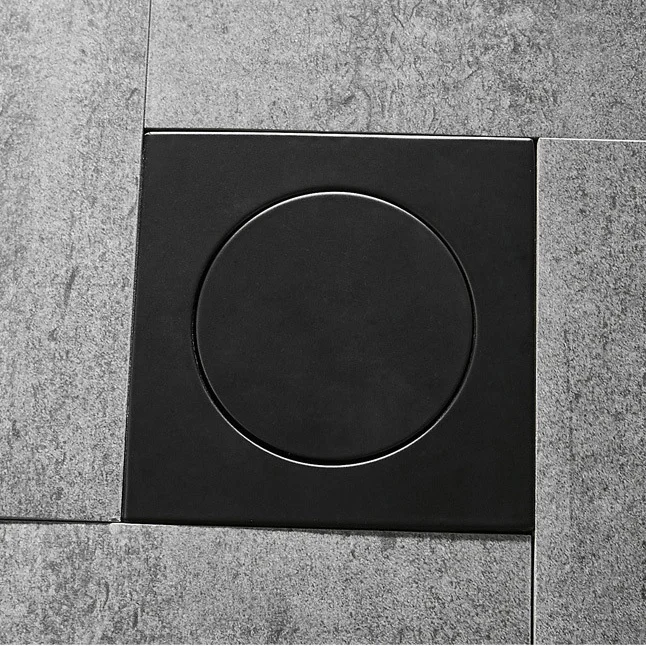 

New Floor Drain Brass Square Pop Up Floor Drain-Floor Cover Shower Room Push Down Drain Plug Cover Anti-odor Bath Shower Drain