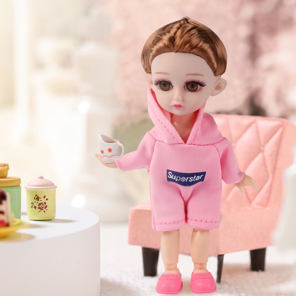 16 см мини BJD кукла с 13 подвижные суставы Модная одежда обнаженные тела большой 3D