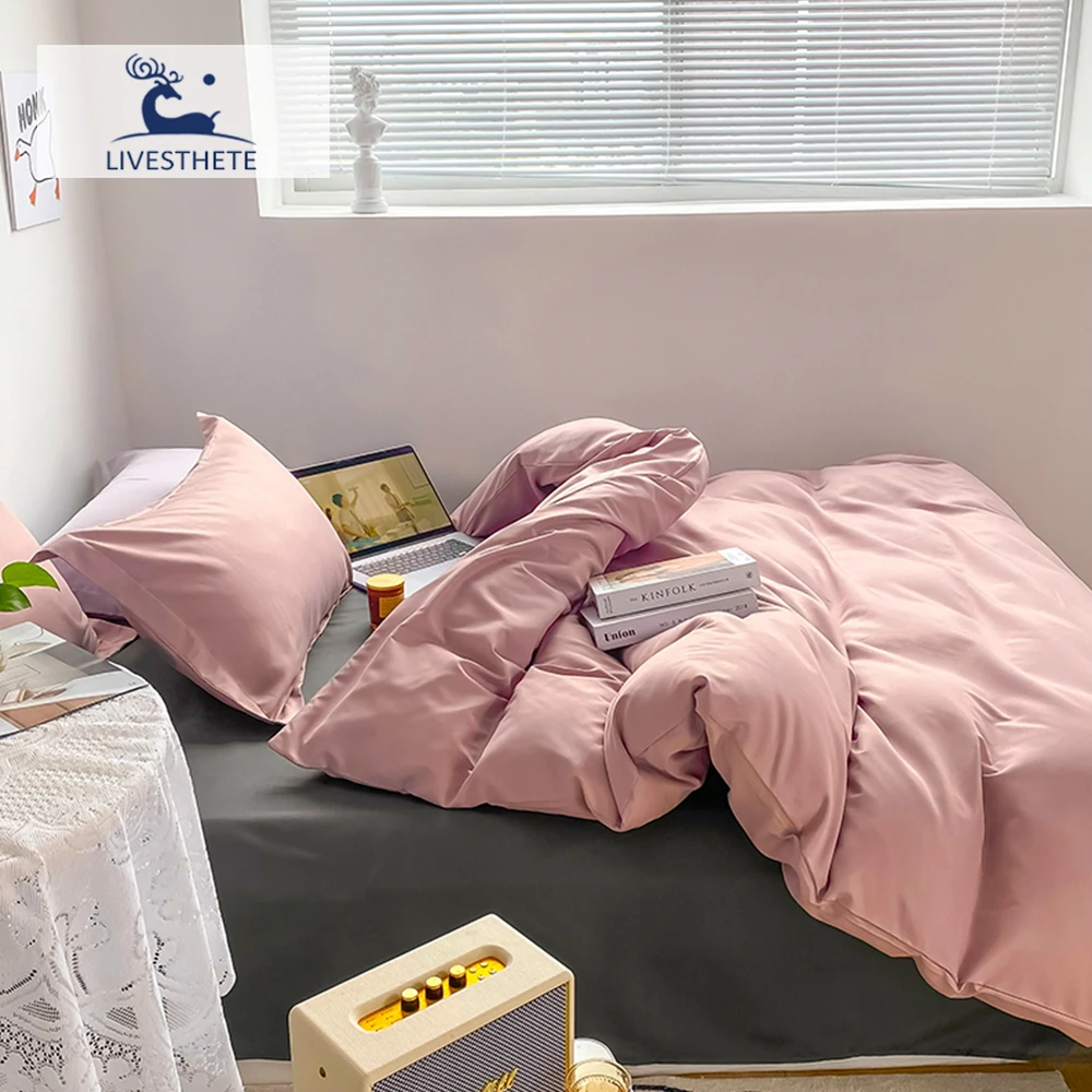 Комплект постельного белья Liv-Esthete Женский мягкий пододеяльник с принтом