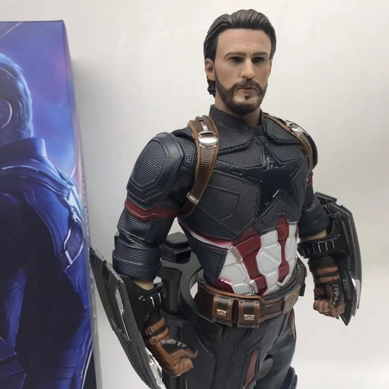 Сумасшедшие игрушки Капитан Америка черный щит версия Endgame ПВХ фигурка Коллекционная модель игрушки куклы Подарки
