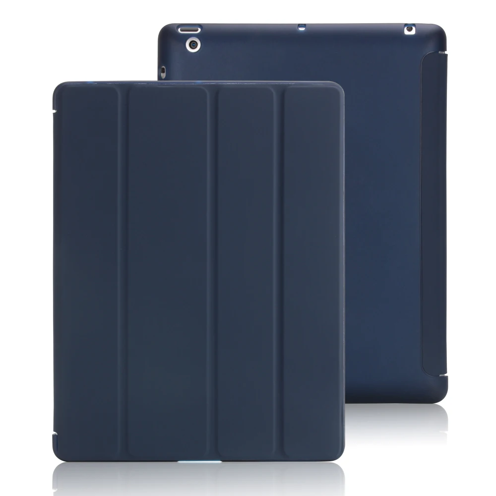 

Case for iPad 4 3 2 Case, GOLP Shockproof Transparent PC Back Stand PU Leather Smart Cover for iPad 2 3 4 Case