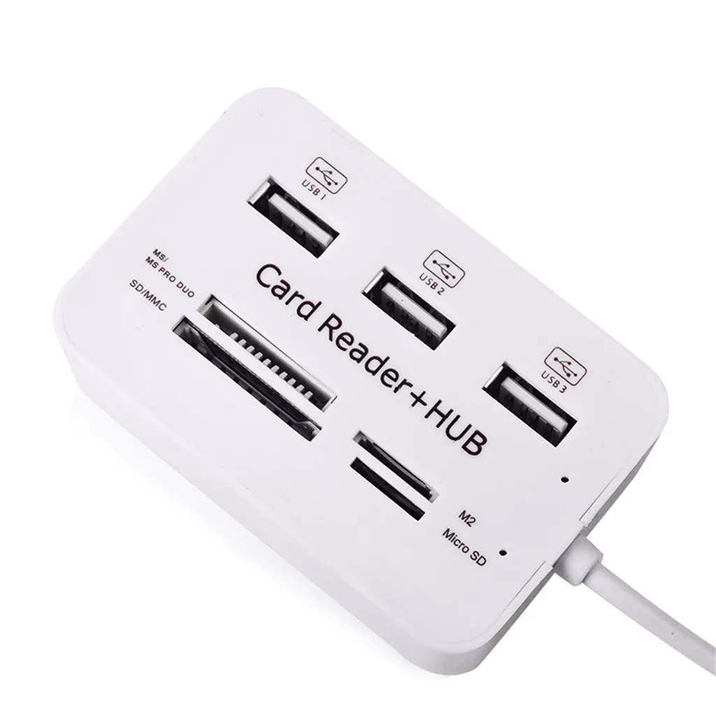 Usb концентратор зарядная станция для телефона высокоскоростной USB 2,0 концентратор 3 порта с кардридером мини концентратор USB комбо все в одном FW3