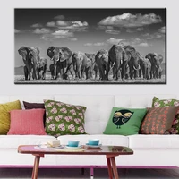 modern animals posters and prints wall art canvas painting african elephant herd pictures for living room cuadros decor no frame