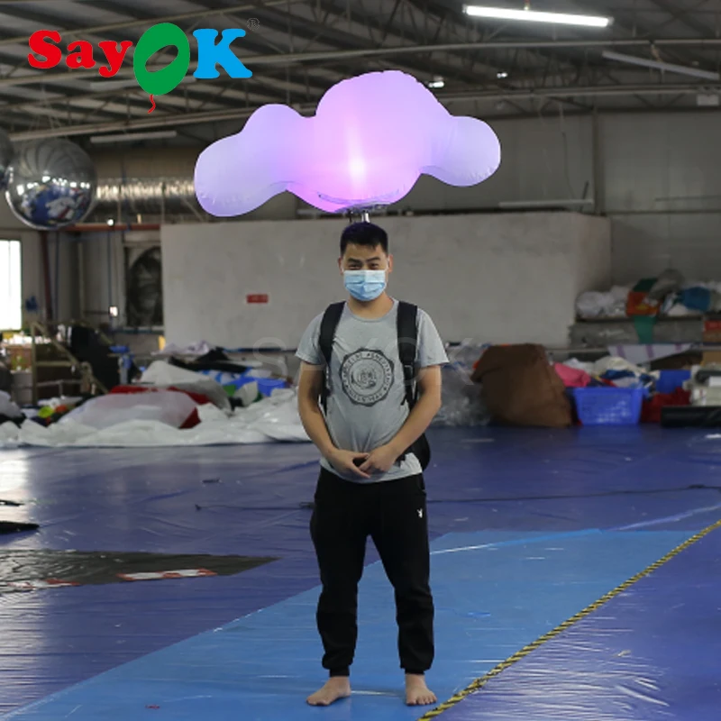 1.2m Inflatable Backpack Balloon Cloud Walking Advertising Ball with LED Lighting for Promotions | Дом и сад