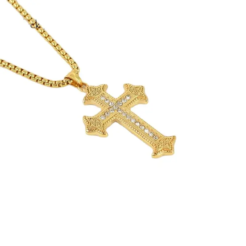 Черный рыцарь вырезанная зеленая подвеска крест мужское модное ожерелье в стиле