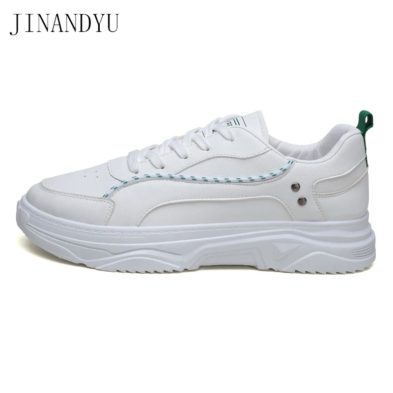

Men Sneakers Soft Leather Casual Shoes Flat Fashion Brand Sneakers Men's White Shoes Designer Trainer Thick Sole Sneakers Hombre