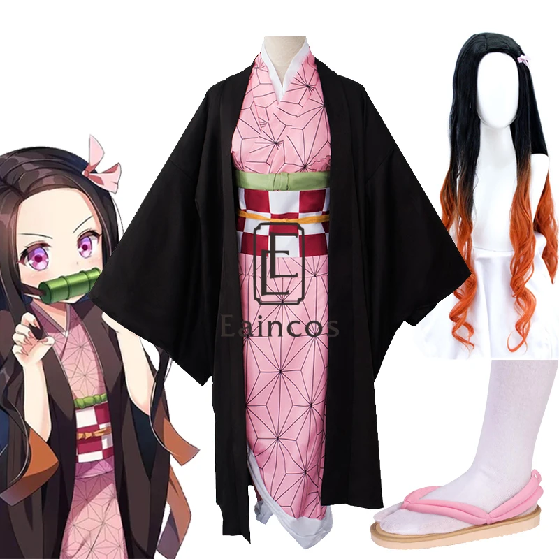 Кимоно незуко из аниме истребитель демонов маскарадная форма для Хэллоуин
