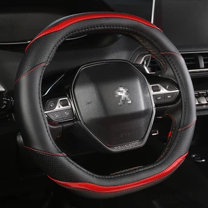 for peugeot 3008 4008 5008 car steering wheel cover carbon fibre pu leather auto accessories interior coche free global shipping