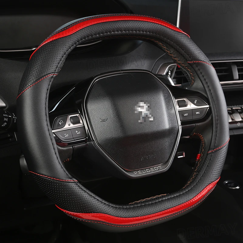 Для Peugeot 208 2020 лет e208 год чехол рулевого колеса автомобиля углеродного волокна +