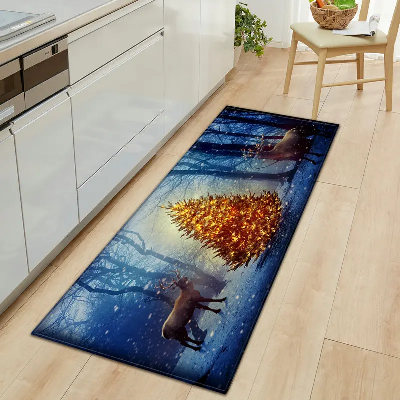 

Christmas Carpet Cartoon Modern Kitchen Mat Soft Microfiber Door Rugs Absorbent Doormat Living Room Bedroom Floor Mats 60*90cm