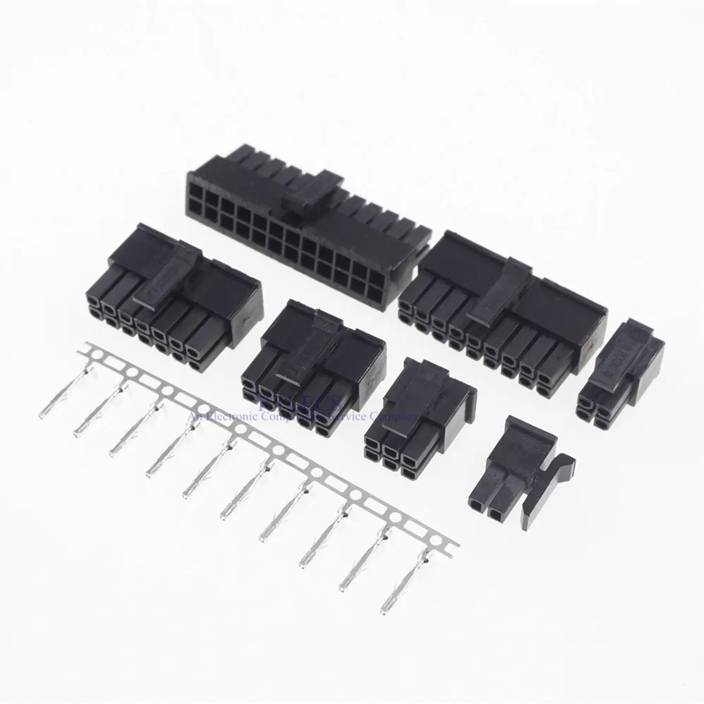 10 комплектов 3 0 мм Micro Fit штепсельная розетка корпус 2 Pin 4 6 8 12 14 16 18 20 22 24 P оболочка +