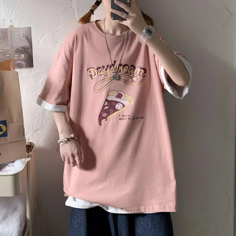 

cute graphic short sleeve t shirts for women summer casual clothing girls oversized harajuku tees hip hop loose fit streetwear