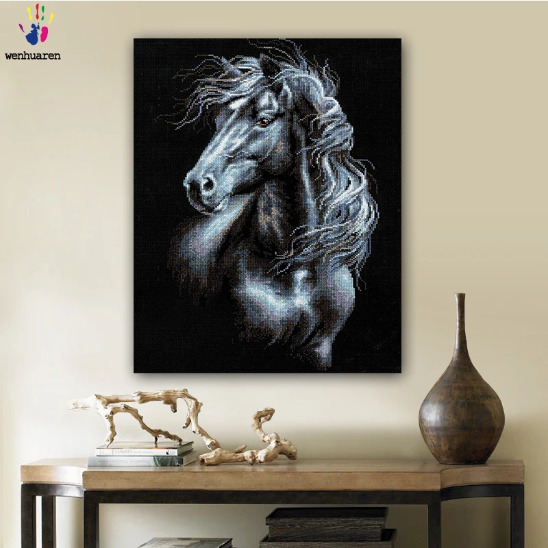 

DIY colorings pictures by numbers with colors The horse picture drawing painting by numbers framed Home