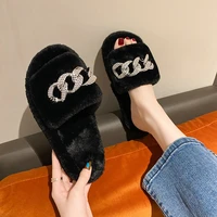 2021 spring new couple home floor cotton slippers home non slip fur slippers ladies plus size slippers