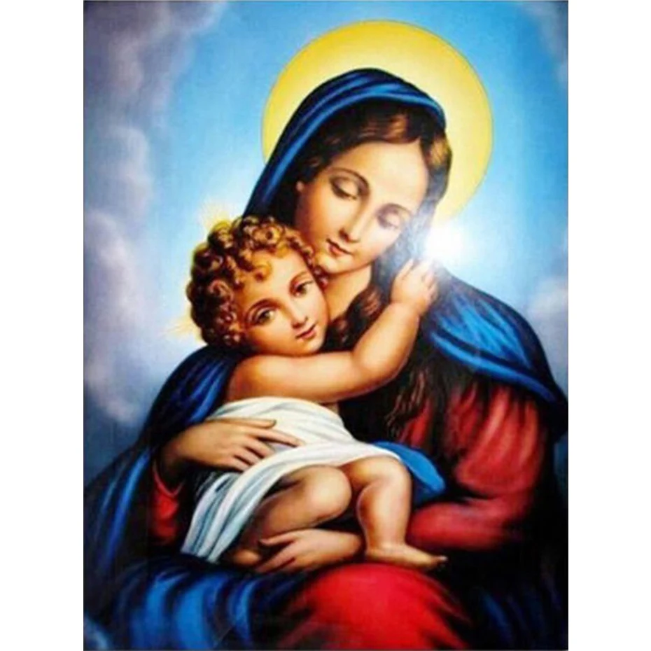 

FSBCGT Virgin Mary Maternal Love DIY Painting By Numbers Adults For Drawing On Canvas Coloring By Numbers Wall Painting Decor