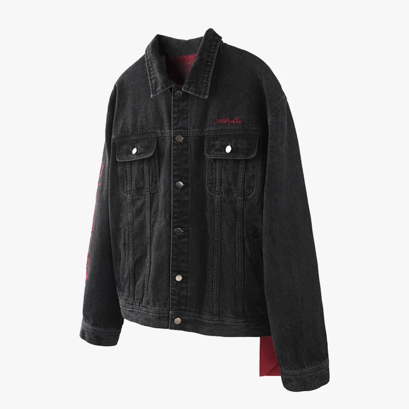 VIISHOW потертые рваные джинсовые куртки мужские хип хоп с принтом Модные джинсы