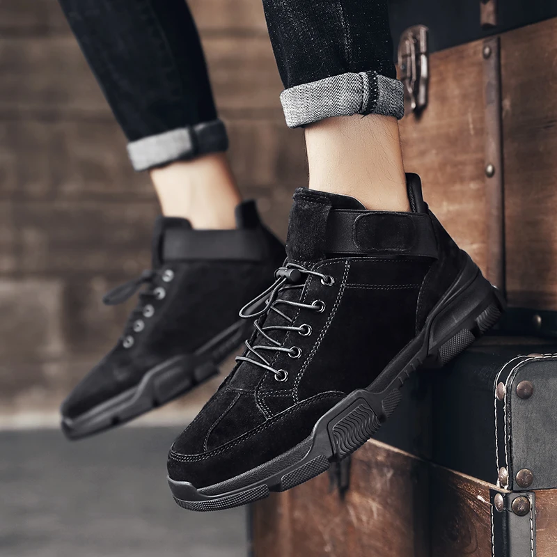 

Зимние высокие кожаные лоферы; zapatos; Кроссовки; zapatillas de invierno hightop; Мужская повседневная спортивная обувь; Мужские кроссовки