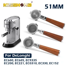 51mm Coffee Bottomless Portafilter For DeLonghi EC680/EC685 Replacement Filter Basket Barista Tools Espresso Machine Accessory