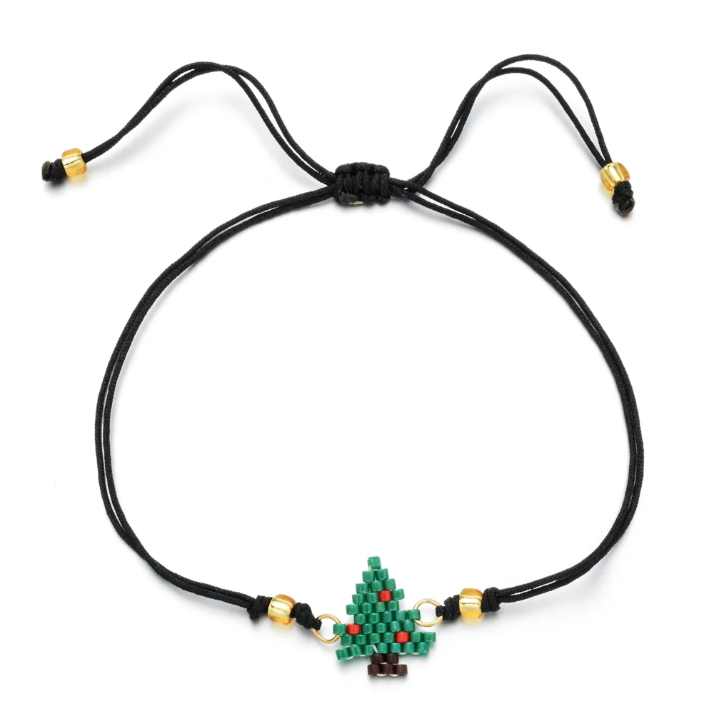 A7 Diy тканая веревка Miyuki браслет из бисера Boho Санта Клаус браслет с лосем простой ручной работы браслет дружбы для женщин Подарки - Окраска металла: A7