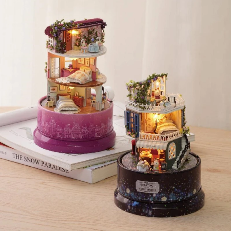 DIY кукольный домик набор миниатюрный с мебелью деревянный дом игрушки для детей