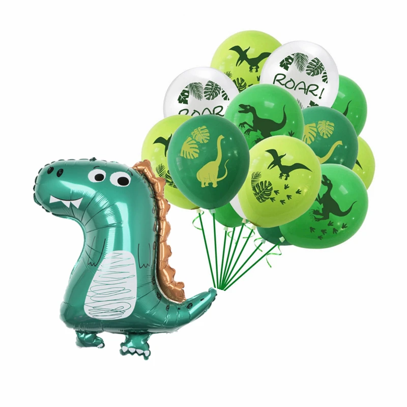 Корона воздушный шар с динозавром Зеленый Динозавр Алюминиевая Фольга Воздушный