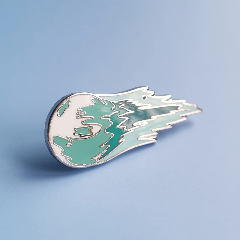 Final Fantasys витражное стекло метеоритная Эмаль Булавка уникальная зеленая брошь