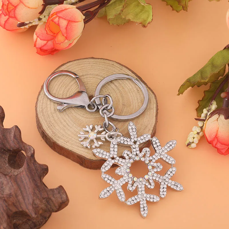 2019 Zircon Snowflake Style Keychain Fashion Versatile Jewelry Cute Shiny Metal Romantic Accessories Fine Bag Pendant | Украшения и