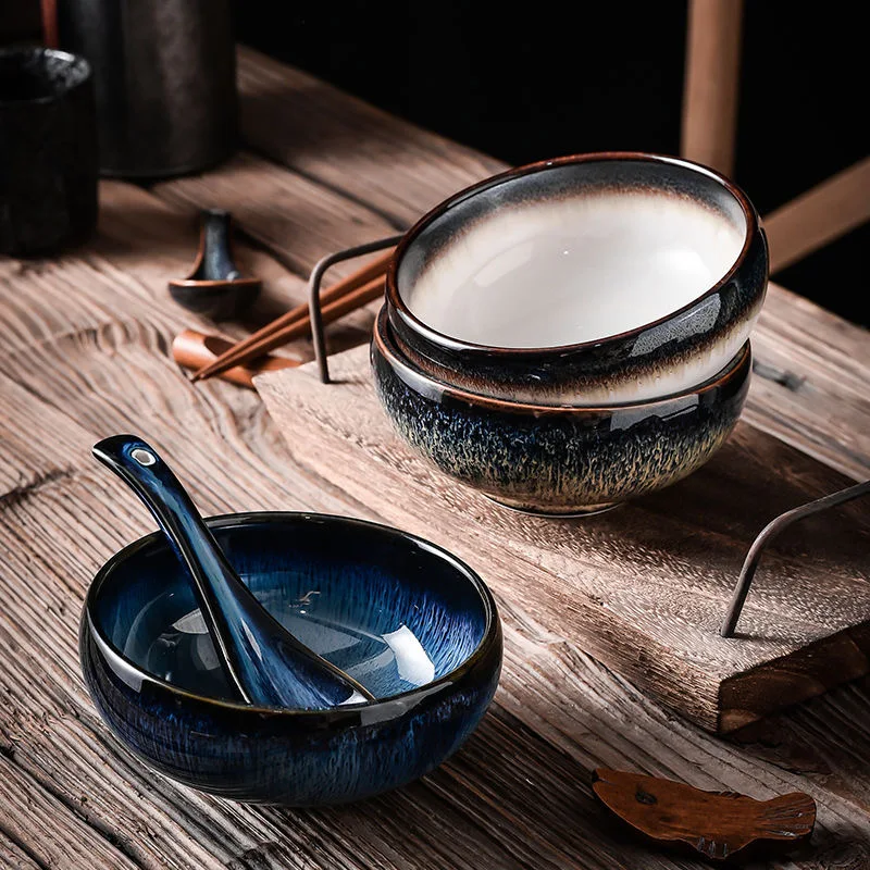 

Japanese ceramic rice bowl, 300ml, noodle soup bowl, restaurant, kitchen, tableware, home decoration