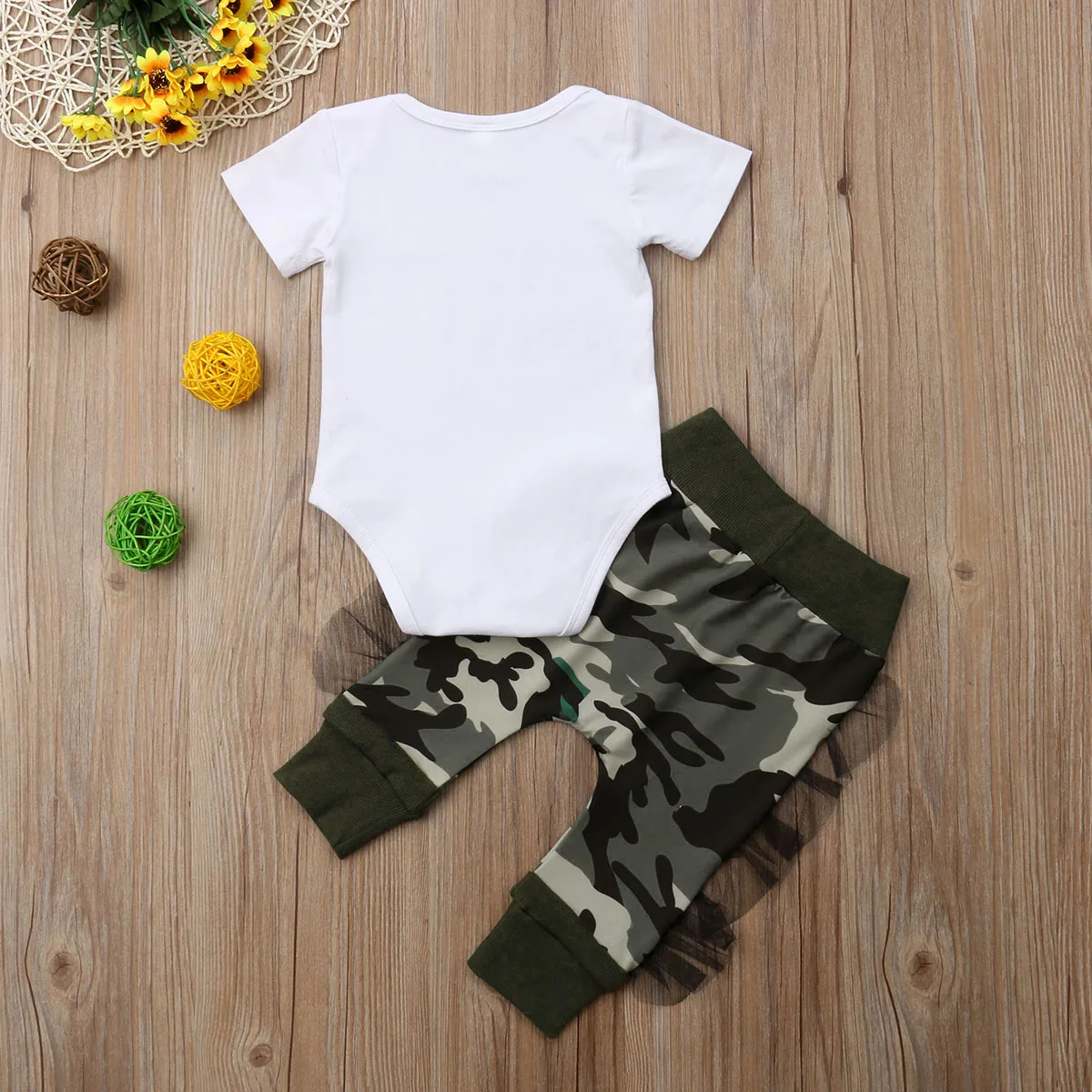 Одежда для новорожденных мальчиков и девочек Детский комбинезон камуфляжные