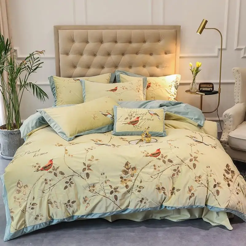 

4 шт., бархатный Комплект постельного белья, размеры Queen/King