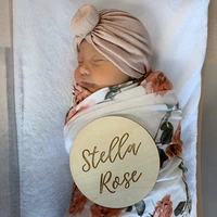 round birth announcement sign customize engraved wood nursery baby name sign baby milestone card baby shower gift photo prop