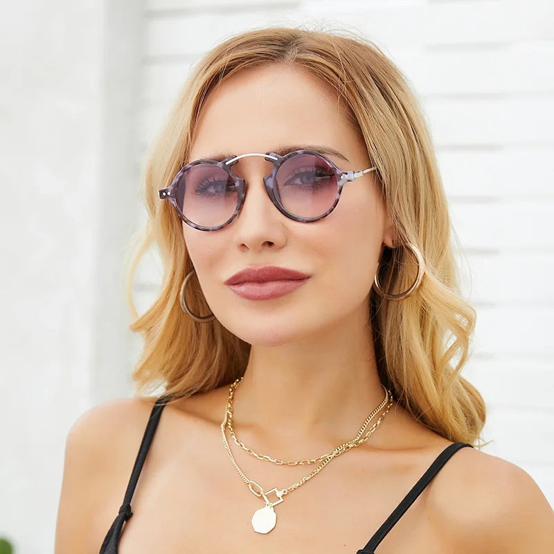 

New Steampunk Style Small Frame Sunglasses Fashion Men Round Frame Sunglasses Trend Ladies Luxury Brand Designer Sunglasses