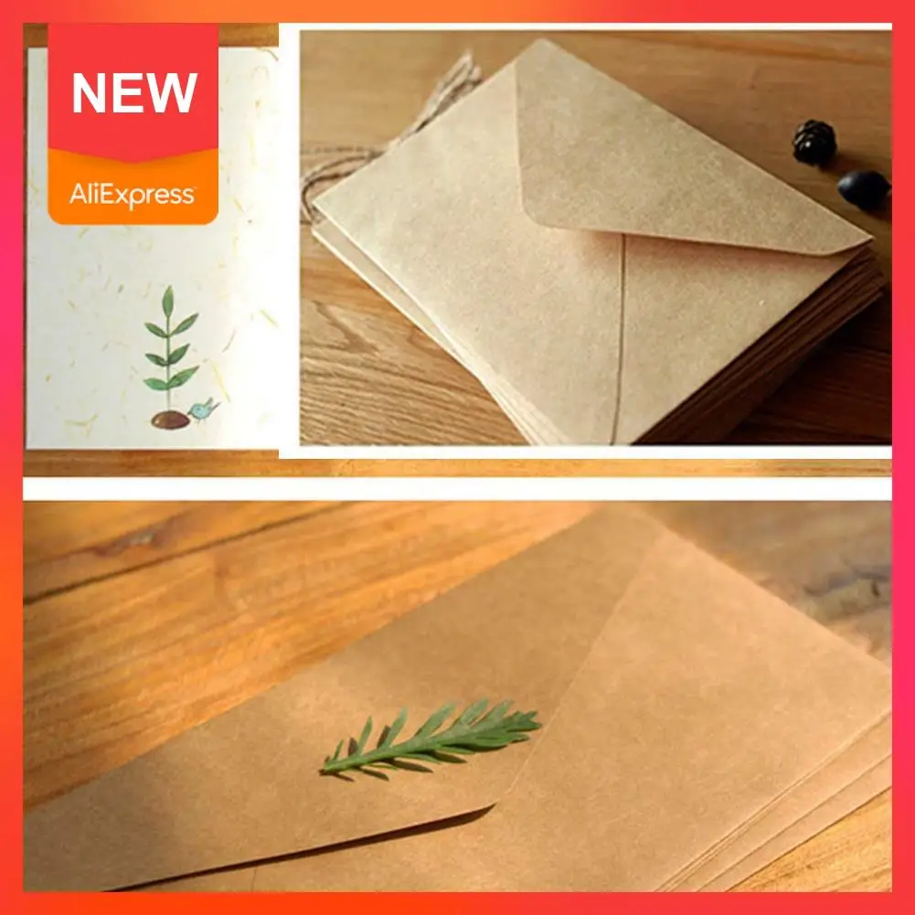 

100pcs Classical Kraft Blank Mini Paper Window Envelopes As Gift Envelope Gift Wedding A Envelope Invitation O1O8