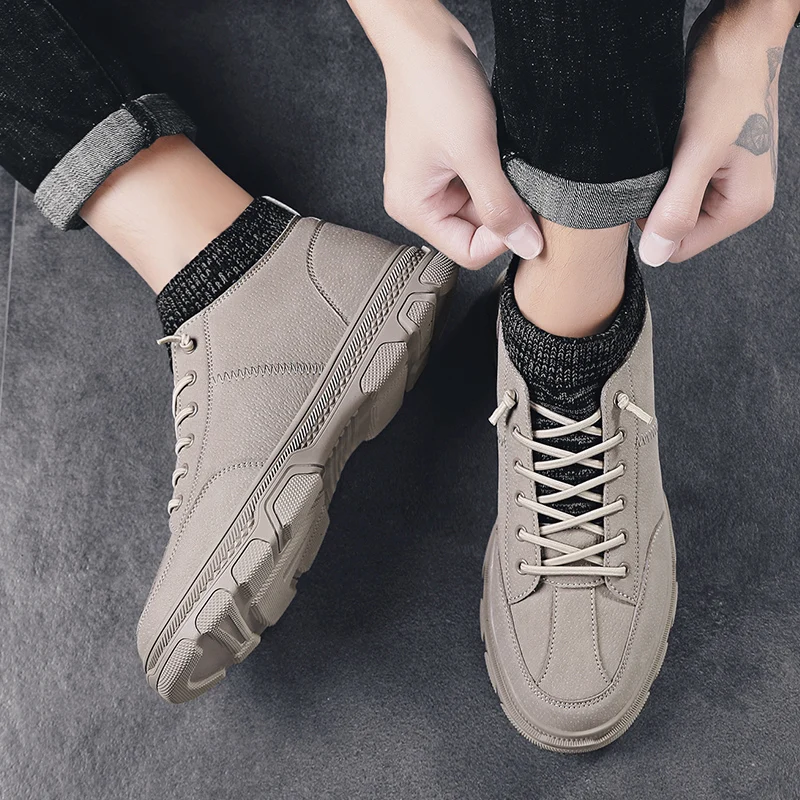 

Men Waterproof Snow Boots Men Boots Winter Shoes with Warm Leather Winter Footwear Male Casual Boots Sneakers Big Size *M816