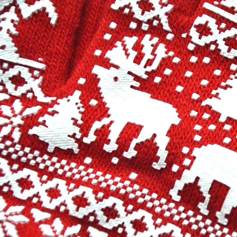 Теплые зимние женские вязаные перчатки милые рождественские Модные варежки с