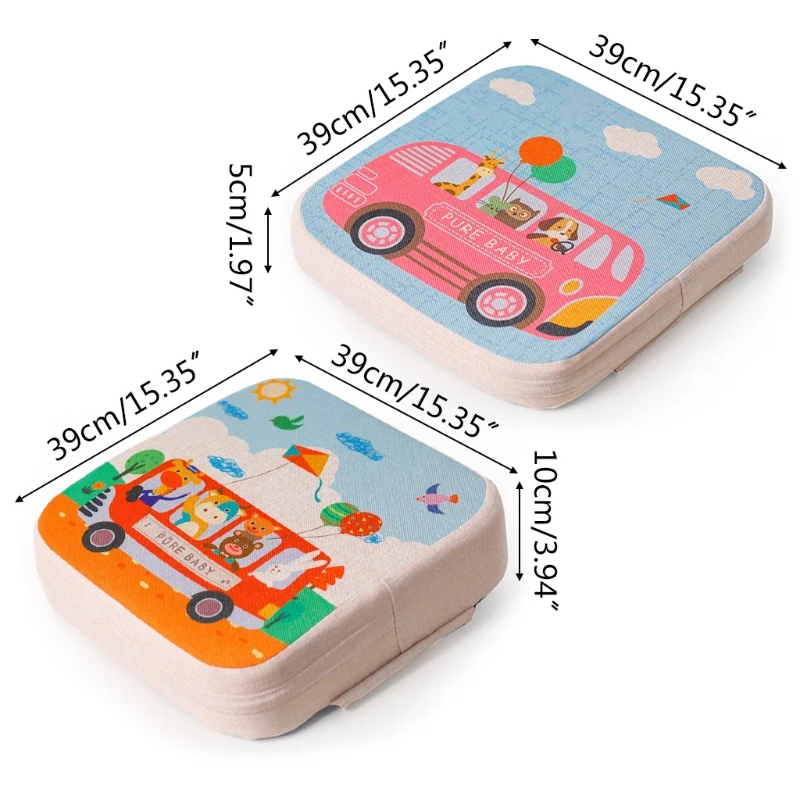 

2 Pcs/Set Toddler High Chair Booster Cartoon Animal Printing Dining Seat Increasing Cushion Seating Pad Mat