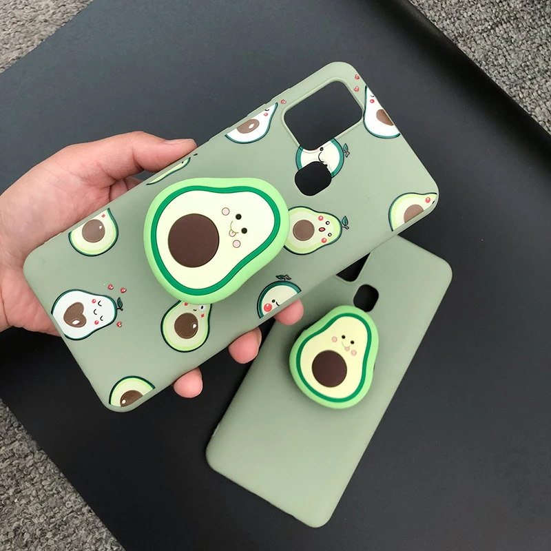 Мягкий силиконовый 3D чехол с авокадо для Samsung A21S A01 A11 A21 A41 A51 A71 A10S A10 A40 держатель S20